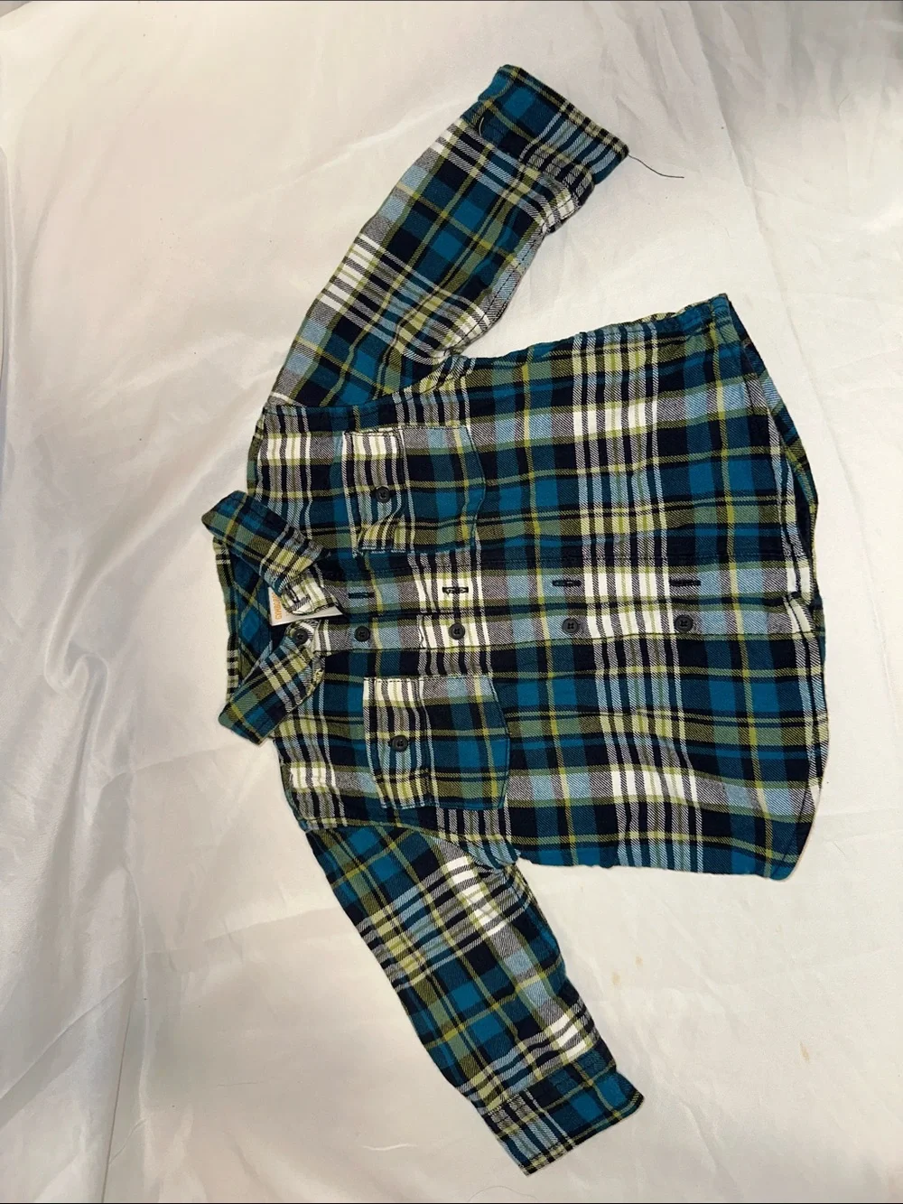 Gymboree Blue, Teal & Green Plaid Button-Up Shirt